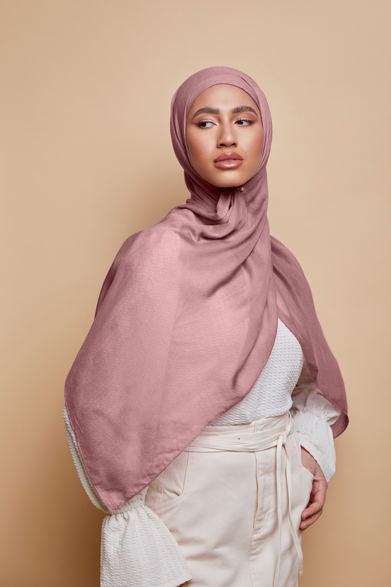 Breathable Modal Hijab - Dusty Rose