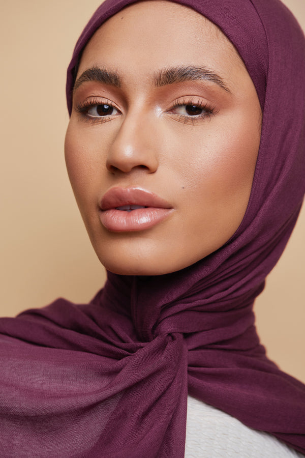 Breathable Modal Hijab with Matching Undercap - Maroon