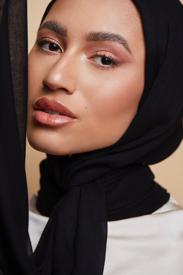 Breathable Modal Hijab with Matching Undercap - Black