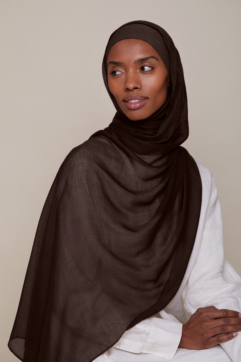 Breathable Modal Hijab - Chocolate Brown