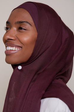 Breathable Modal Hijab - Deep Burgundy
