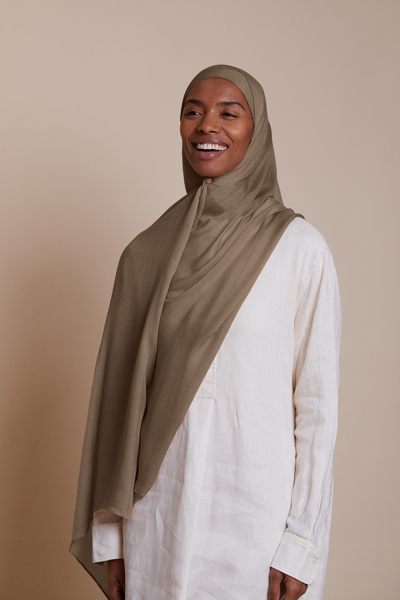 Breathable Modal Hijab - Desert Taupe