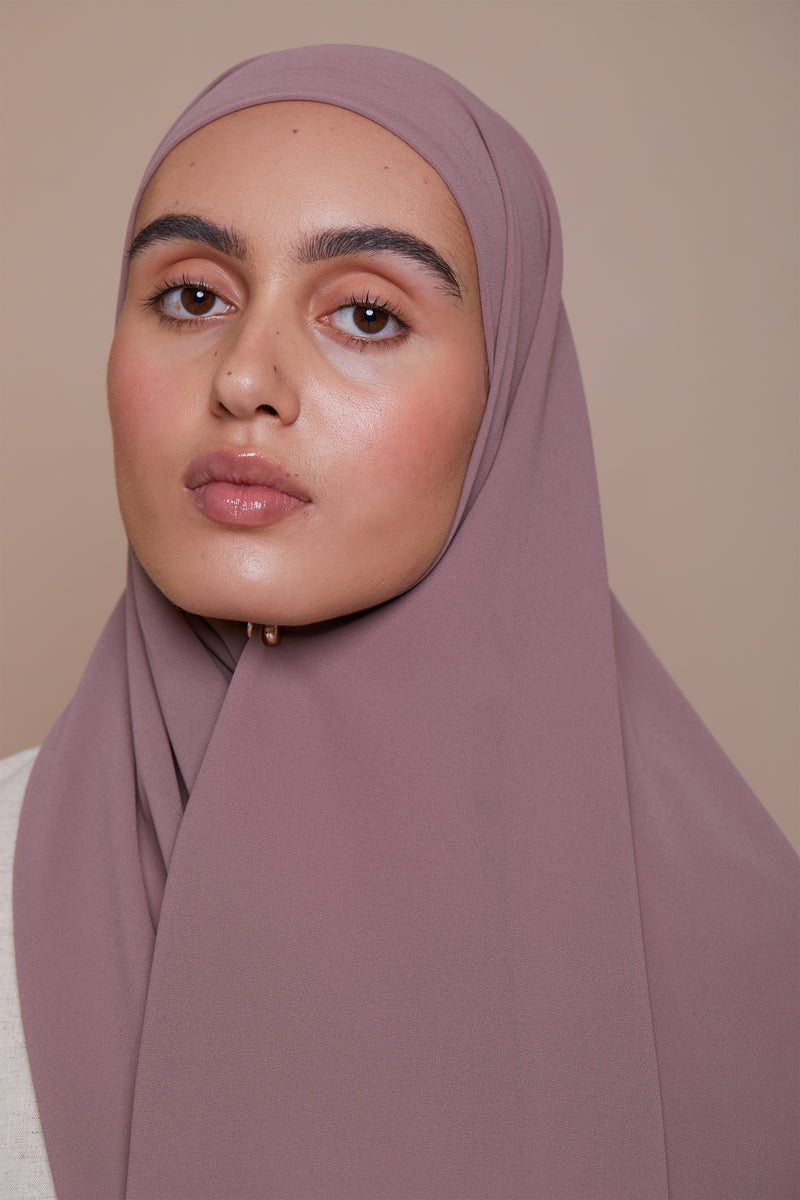 Small Dusty Rose Premium Chiffon Hijab (Non-Slip)