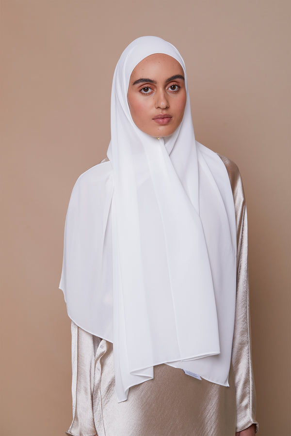 Small Ivory Premium Chiffon Hijab (Non-Slip)