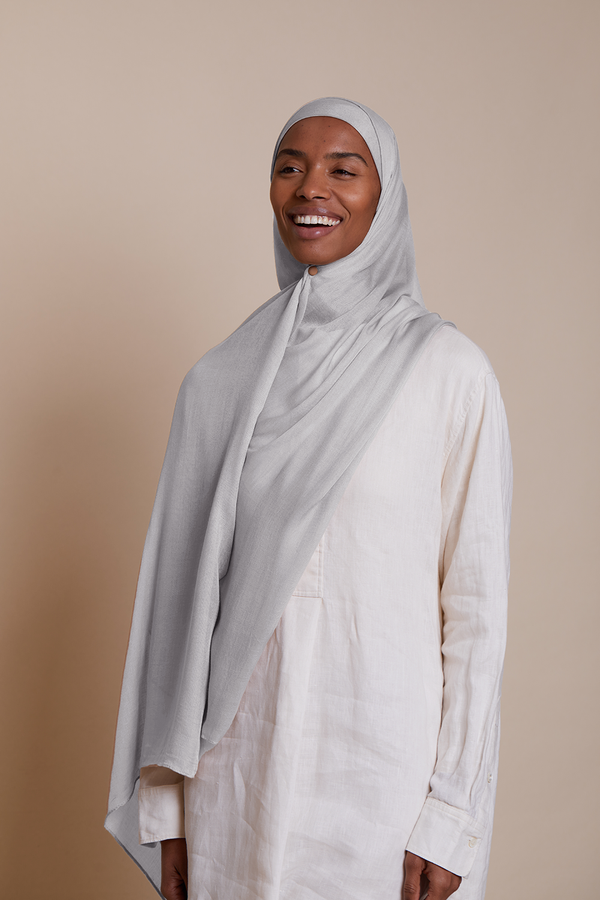 Breathable Modal Hijab - Light grey