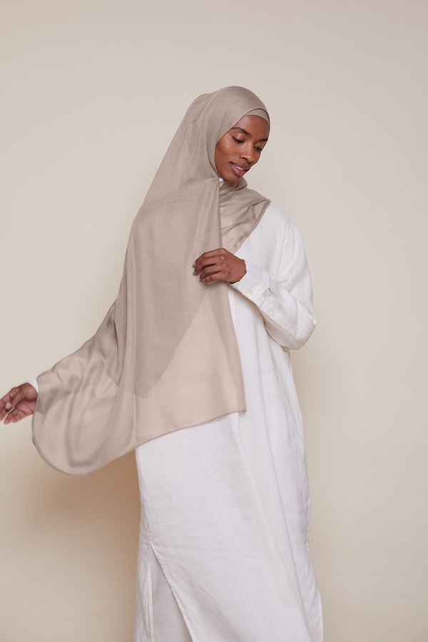 Breathable Modal Hijab - Light Mink