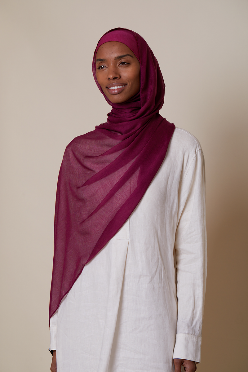 Breathable Modal Hijab - Maroon