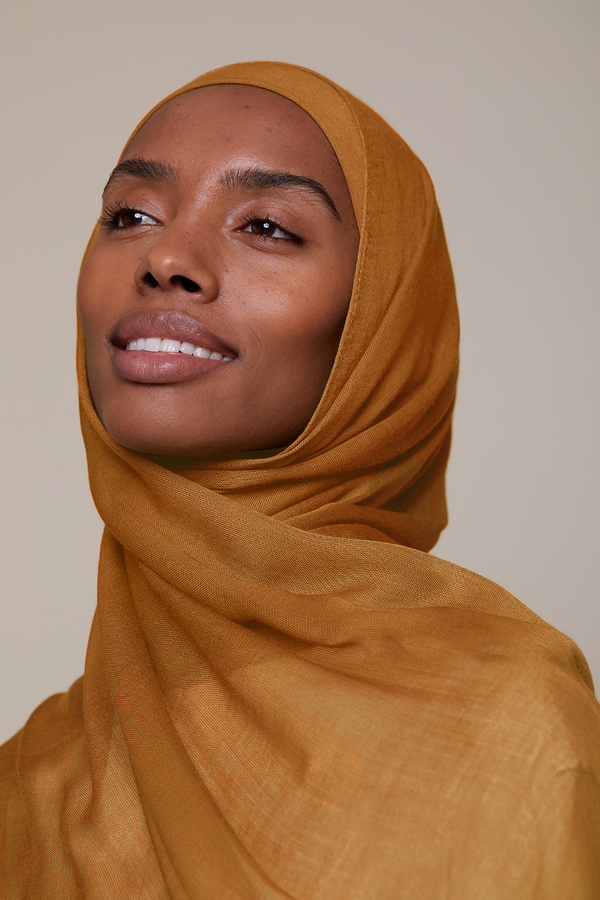 Breathable Modal Hijab - Mustard Bronze