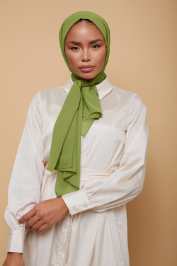 Small Luxury Chiffon Hijab - Earth Green