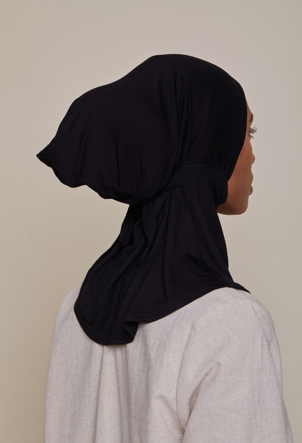 Satin-Lined Full Coverage Underscarf (Bamboo) Black