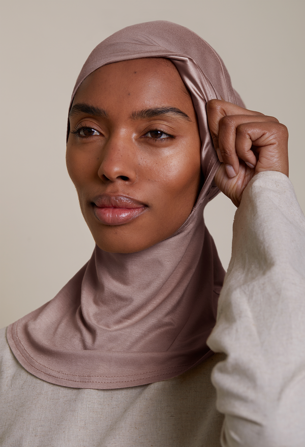 Satin-Lined Full Coverage Underscarf (Bamboo) Dusty Rose