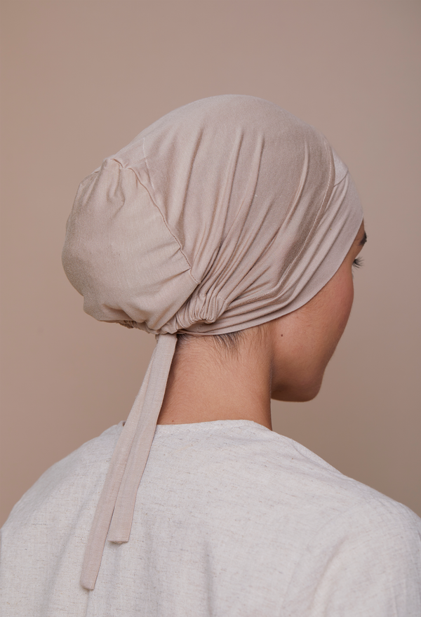 Criss-Cross Tie-Back Underscarf (Bamboo) Light Taupe
