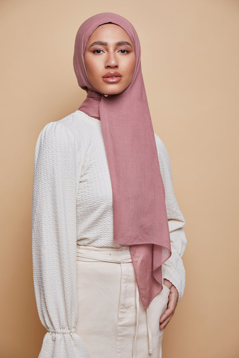Breathable Modal Hijab - Rose