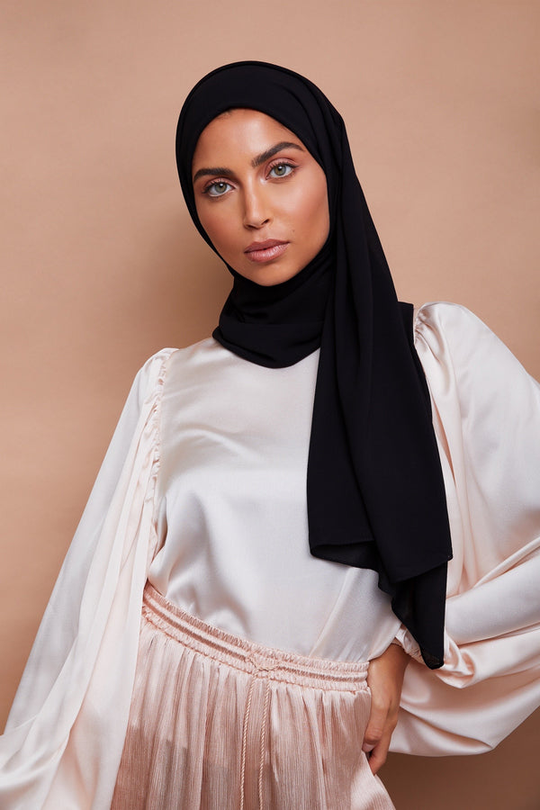 Black Premium Chiffon Hijab | VOILE CHIC | Chiffon Hijab