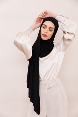 Instant Premium Jersey Hijab - Black – Voile Chic - Canada