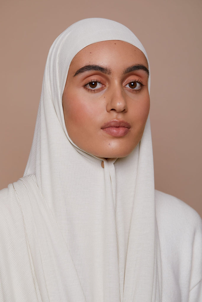 Bamboo Ribbed Jersey Hijab - Cream – Voile Chic - Canada