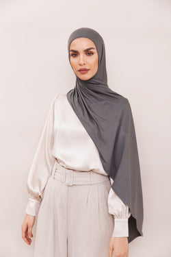 Charcoal Grey Instant Hijab | VOILE CHIC | Slip On Hijab