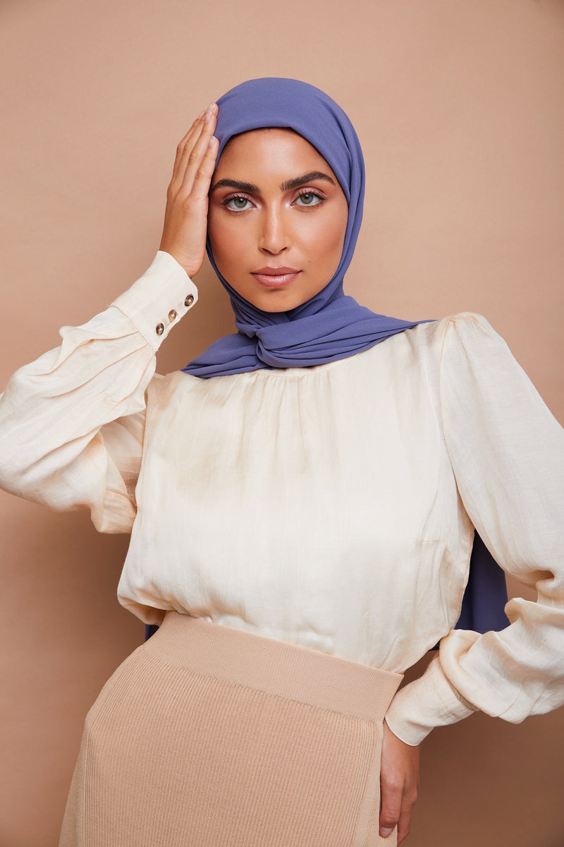 Premium Chiffon Hijab - Denim – Voile Chic - Canada