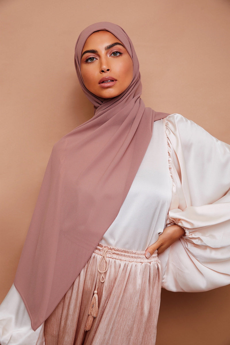 Premium Chiffon Hijab - Dusty Rose
