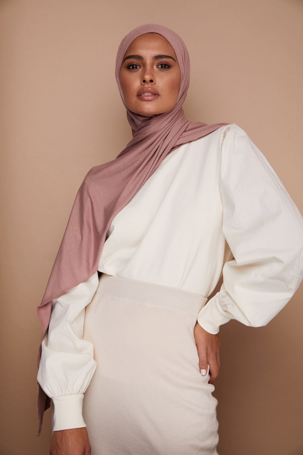 Dusty Rose Premium Jersey Hijab | VOILE CHIC | Jersey Hijab