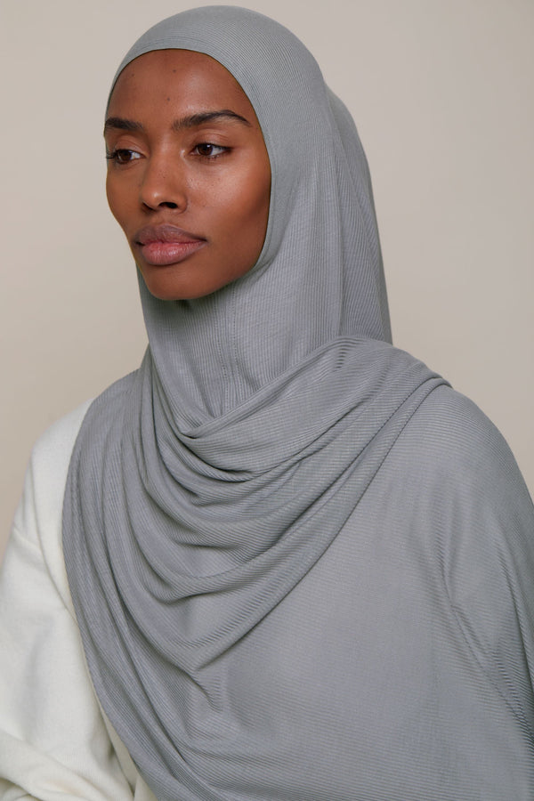 Instant Bamboo Ribbed Jersey Hijab - Navy Blue – Voile Chic - Canada