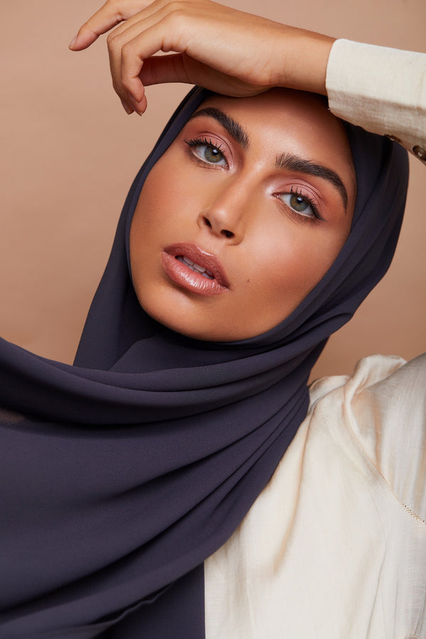 Gunmetal Premium Chiffon Hijab | VOILE CHIC | Chiffon Hijab