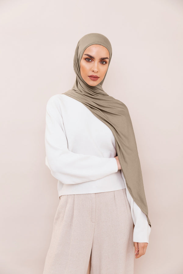 Lace Elastic Shirred With Snap Button Ninja Instant Hijab Practical  Scarf-White