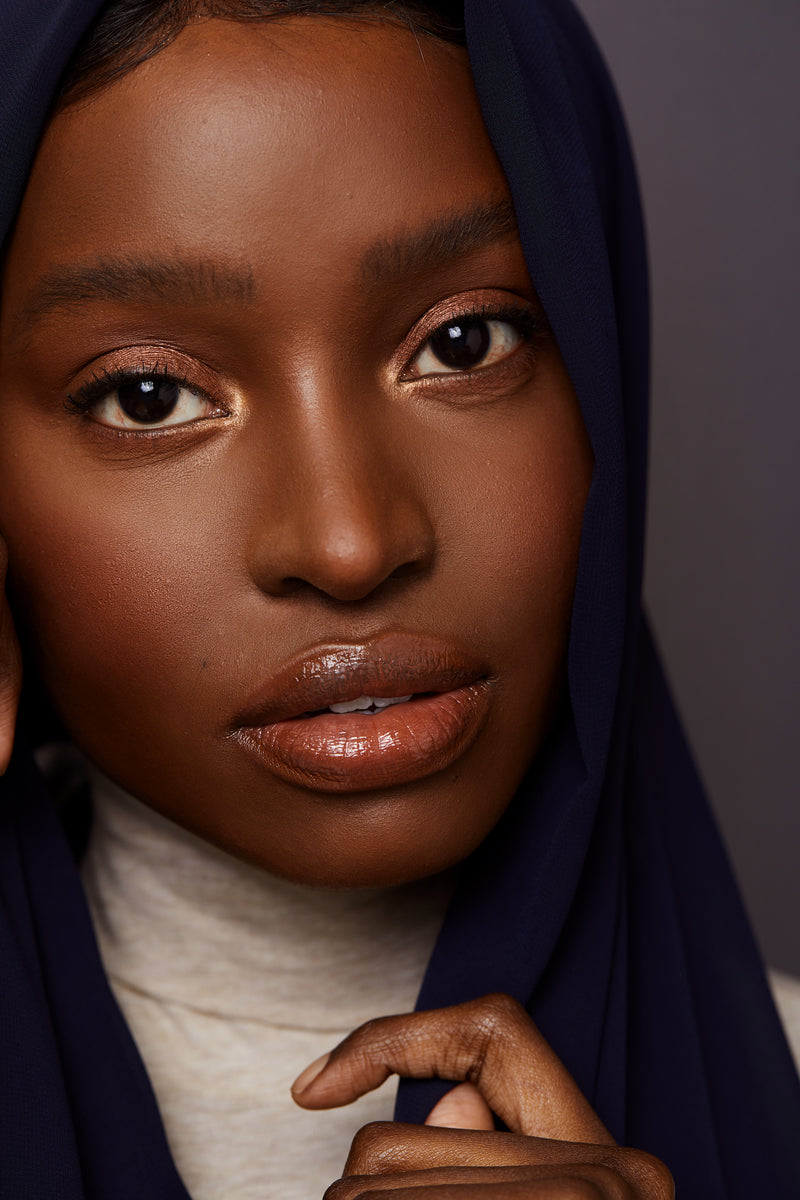 Navy Blue Luxury Chiffon Hijab | VOILE CHIC | Chiffon Hijab