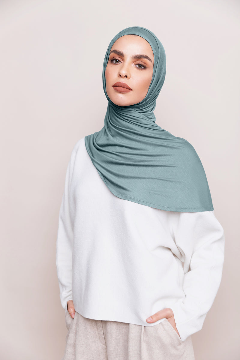 Instant Premium Jersey Hijab - Light Mint