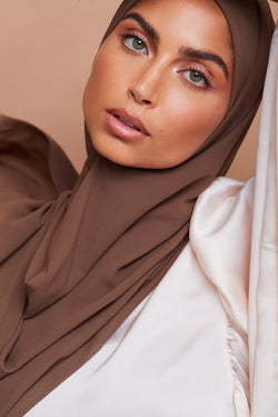 Mocha Brown Premium Chiffon Hijab | VOILE CHIC | Chiffon Hijab