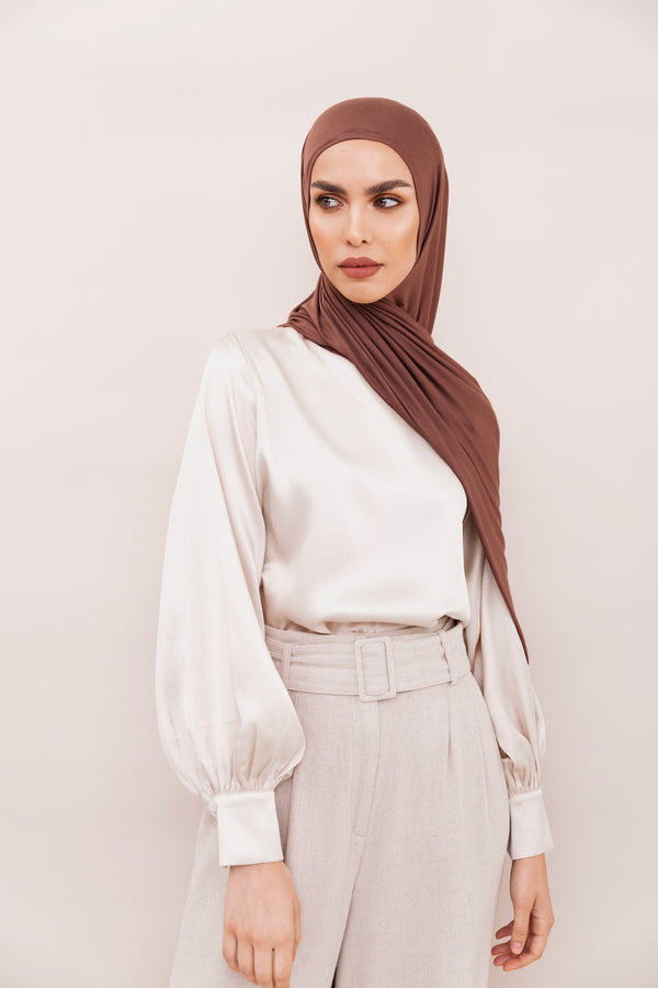 Mocha Brown Instant Hijab | VOILE CHIC | Slip On Hijab