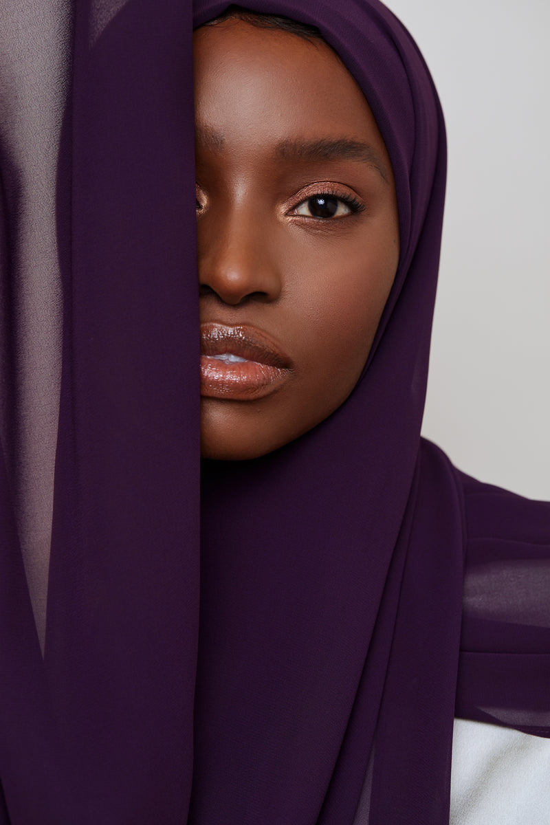 Deep Plum Luxury Chiffon Hijab | VOILE CHIC | Chiffon Hijab