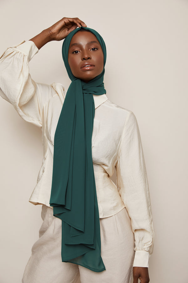 Pine Green Luxury Chiffon Hijab | VOILE CHIC | Chiffon Hijab