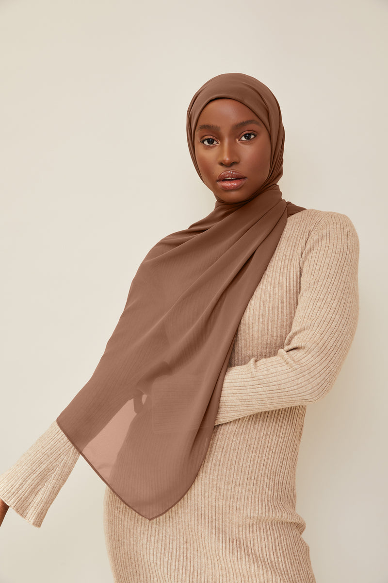 Luxury Chiffon Hijab - Stone