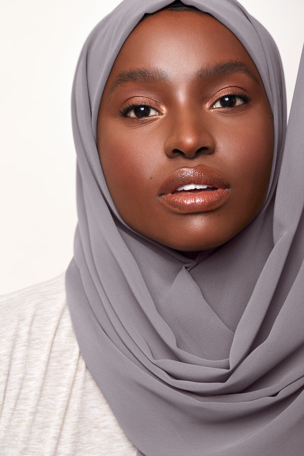 Grey Luxury Chiffon Hijab | VOILE CHIC | Chiffon Hijab