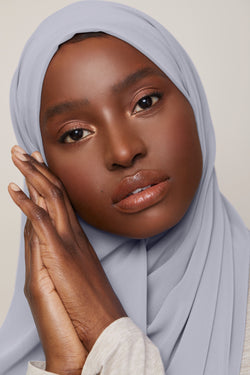 VOILE CHIC | Dove Grey Chiffon Hijab | Luxury Chiffon