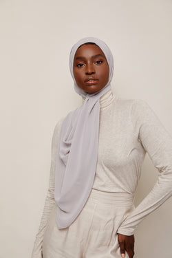 VOILE CHIC | Grey Chiffon Hijab | Luxury Chiffon