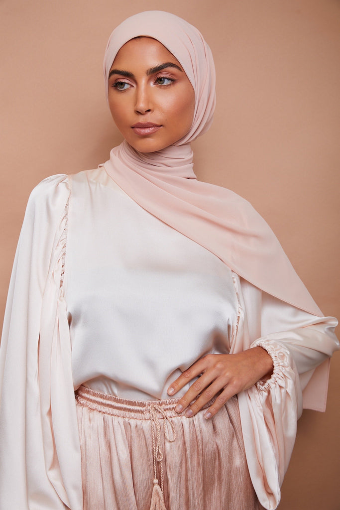 Premium Chiffon Hijab - Soft Taupe