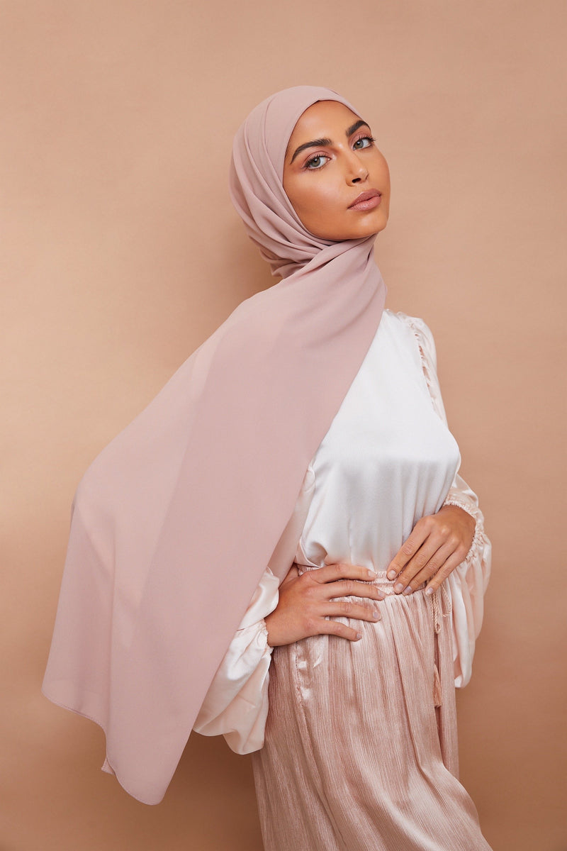 Pink Taupe Premium Chiffon Hijab | VOILE CHIC | Chiffon Hijab