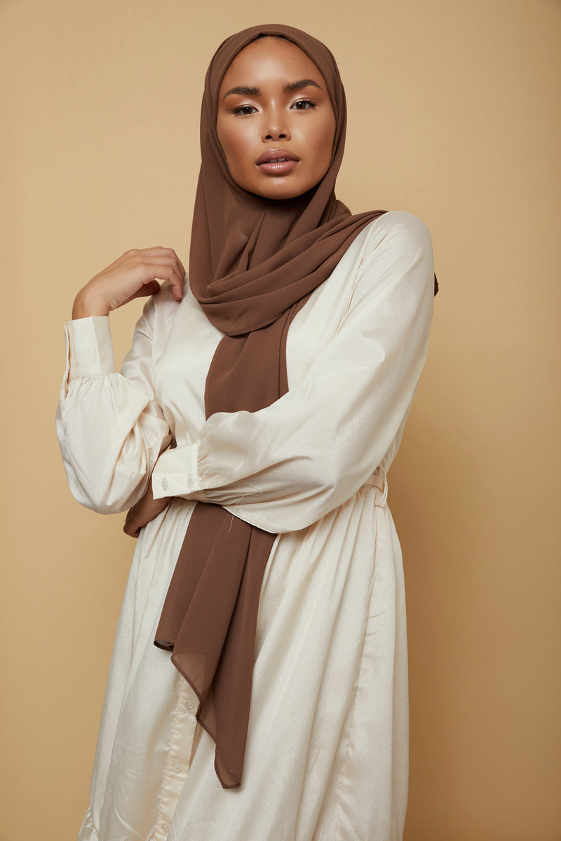 Small Luxury Chiffon Hijab - Stone