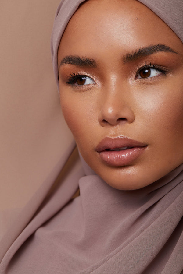 Small Luxury Chiffon Hijab - Mink