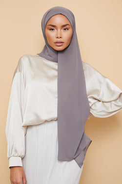 Small Luxury Chiffon Hijab - Gray