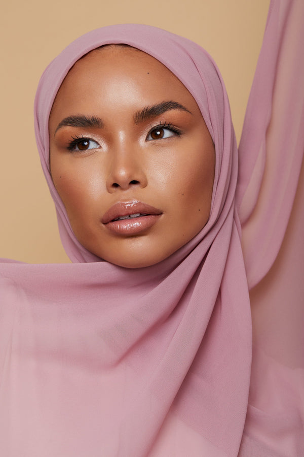 Small Luxury Chiffon Hijab - Blush