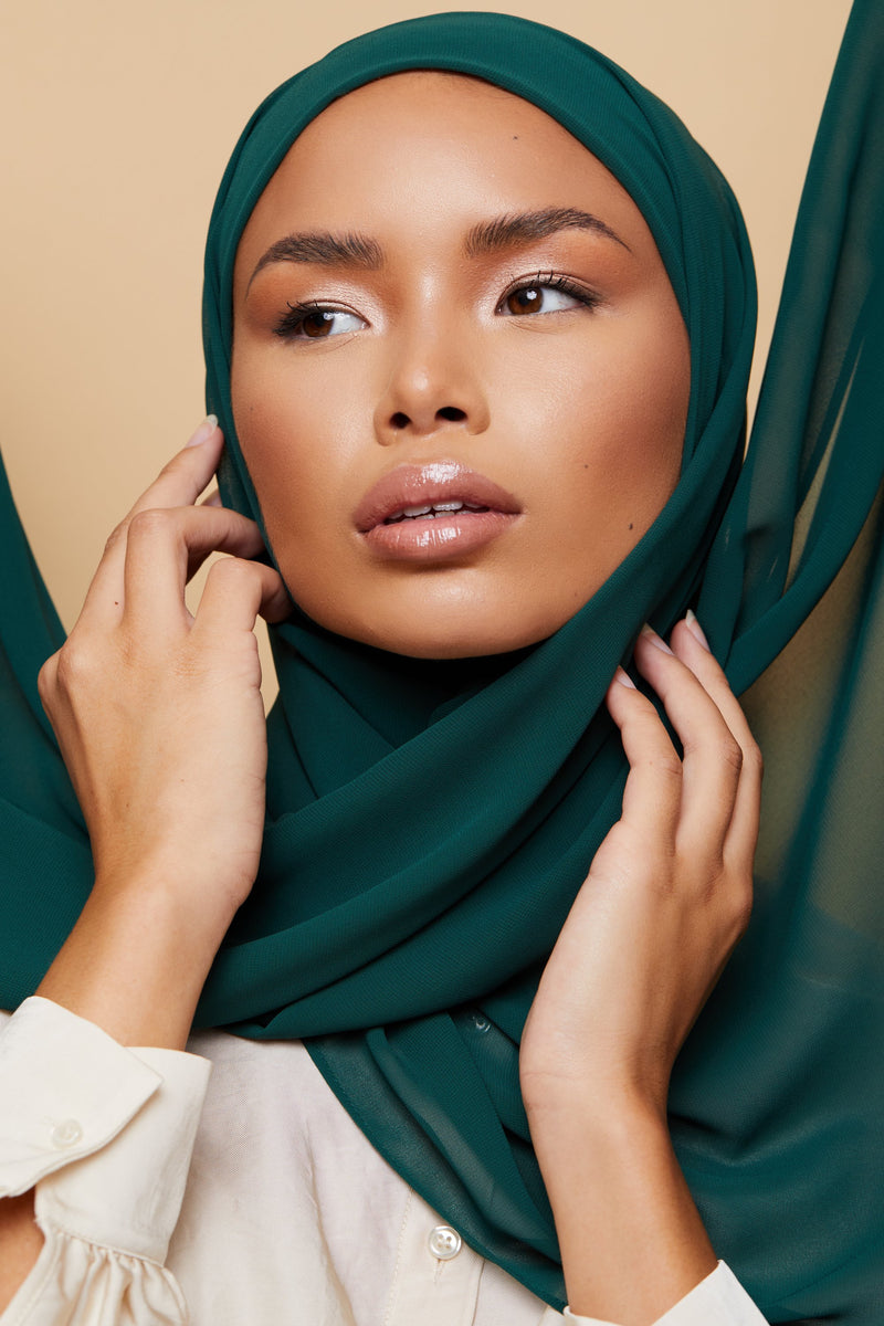 Small Luxury Chiffon Hijab - Forest Green – Voile Chic - Canada