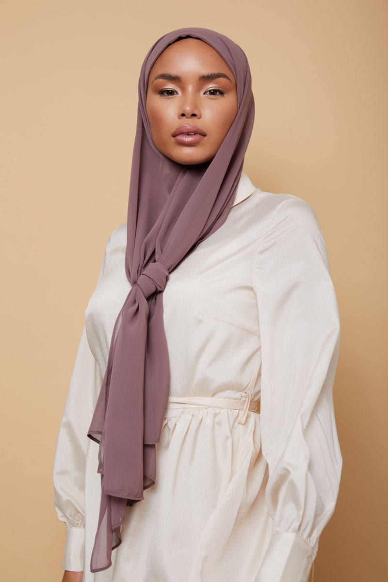 Small Luxury Chiffon Hijab - Rose Taupe