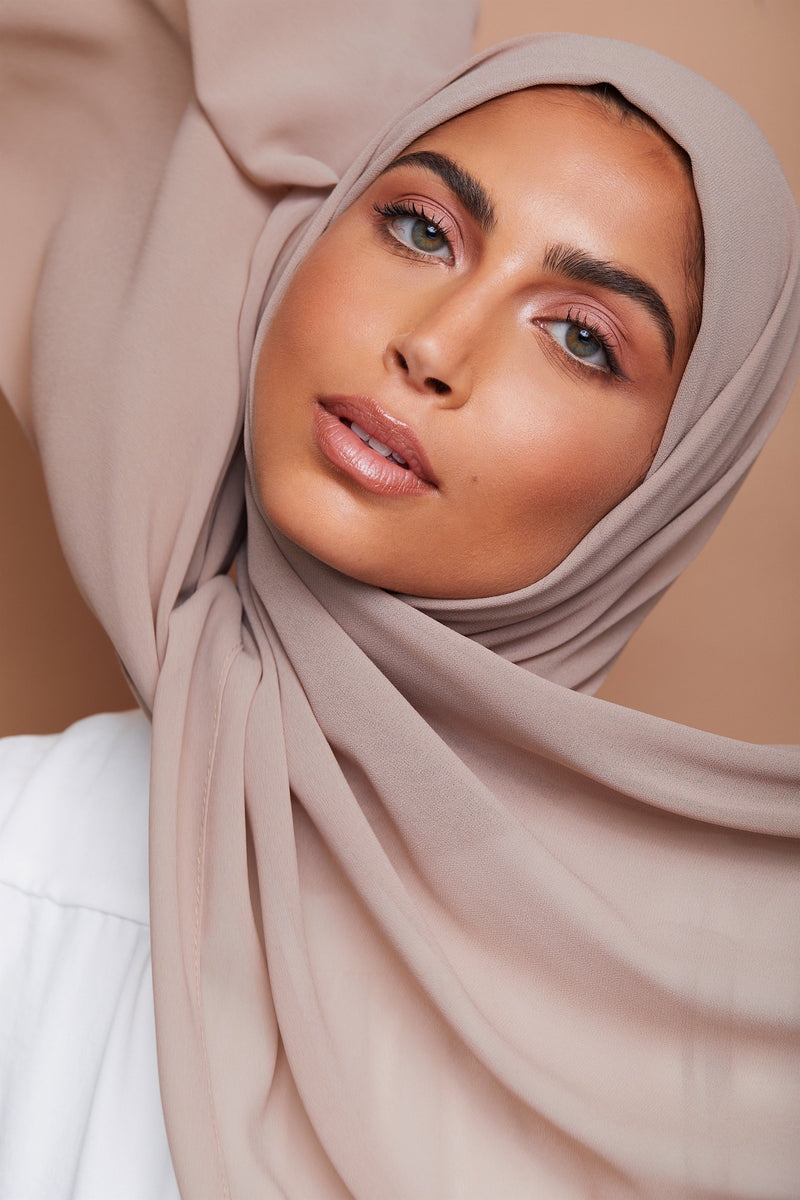Premium Chiffon Hijab - Soft Taupe – Voile Chic - Canada