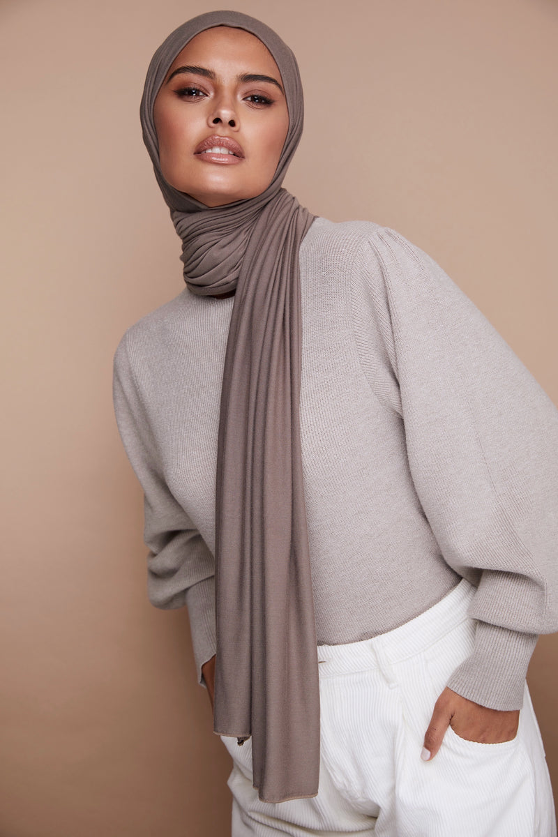 Premium Jersey Hijab - Stone – Voile Chic - Canada