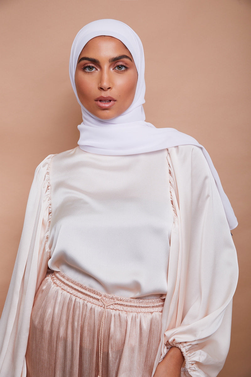 White Premium Chiffon Hijab | VOILE CHIC | Chiffon Hijab